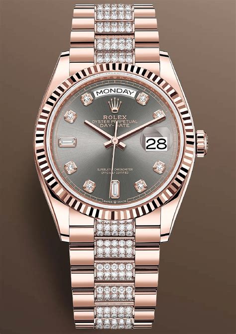 rolex day-date oyster 36 mm everose gold 128235-0052 new|rolex everose gold day date.